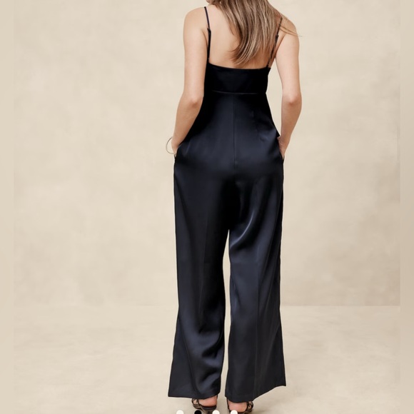 STRAPPY SATIN JUMPSUIT PETITE 6 - Picture 4 of 4